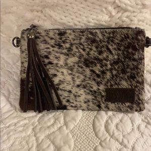 Faux leather clutch